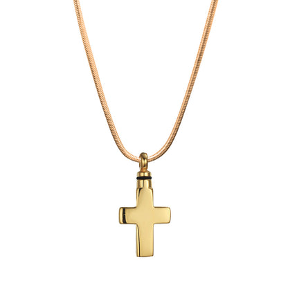 At Rest, At Peace Cross Memorial Necklace