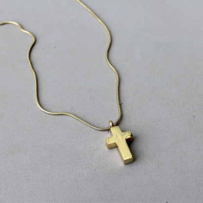 Love Lives On Cross Memorial Necklace