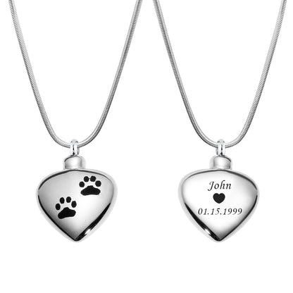 Paw Print Pet Memorial Necklace