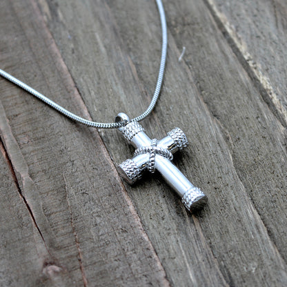 Steel Hawser Cross Memorial Necklace