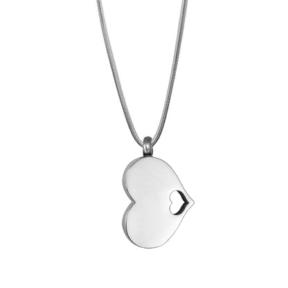 Sideways Heart Memorial Necklace