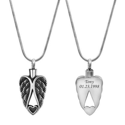 Guardian Angel Heart Memorial Necklace