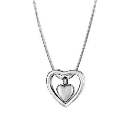 Floating Drop Heart Memorial Necklace