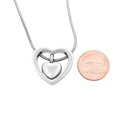 Floating Drop Heart Memorial Necklace