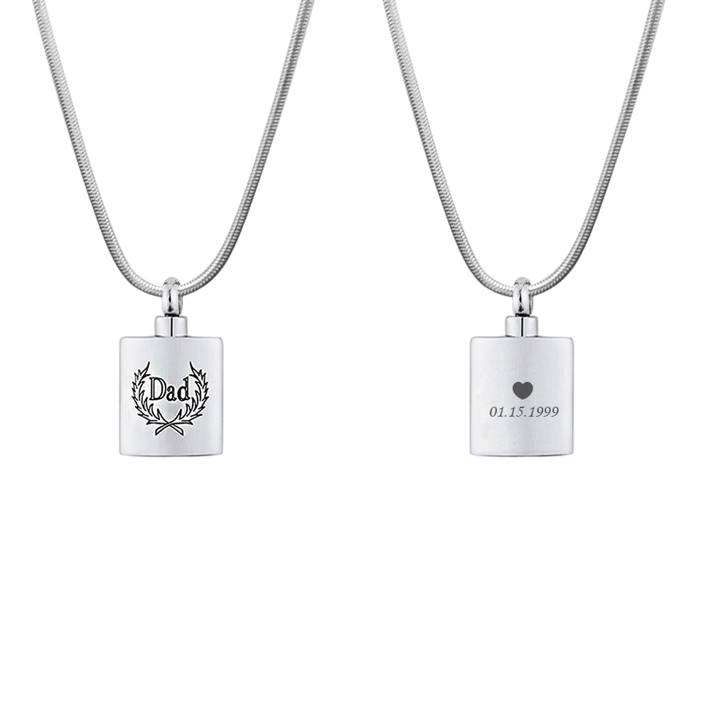 Dad Flask Memorial Necklace