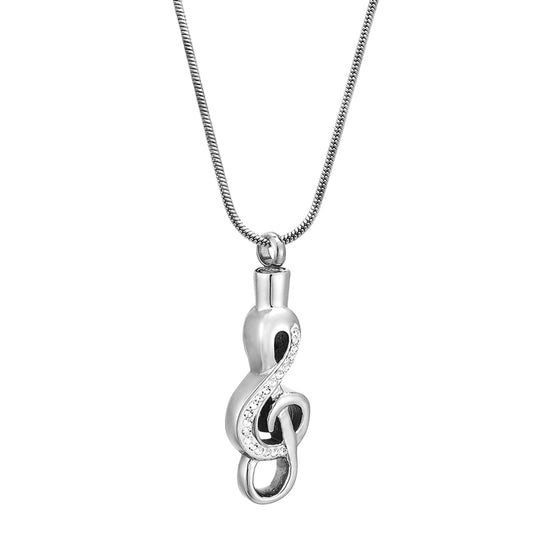 Crystal Music Note Memorial Necklace