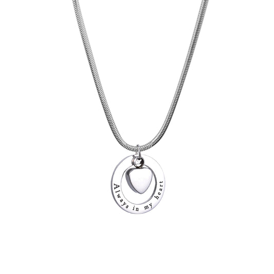 Always in my Heart Washer Memorial Necklace