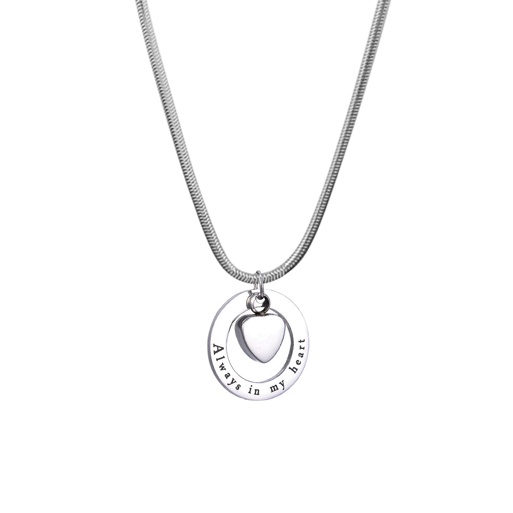 Always in my Heart Washer Memorial Necklace