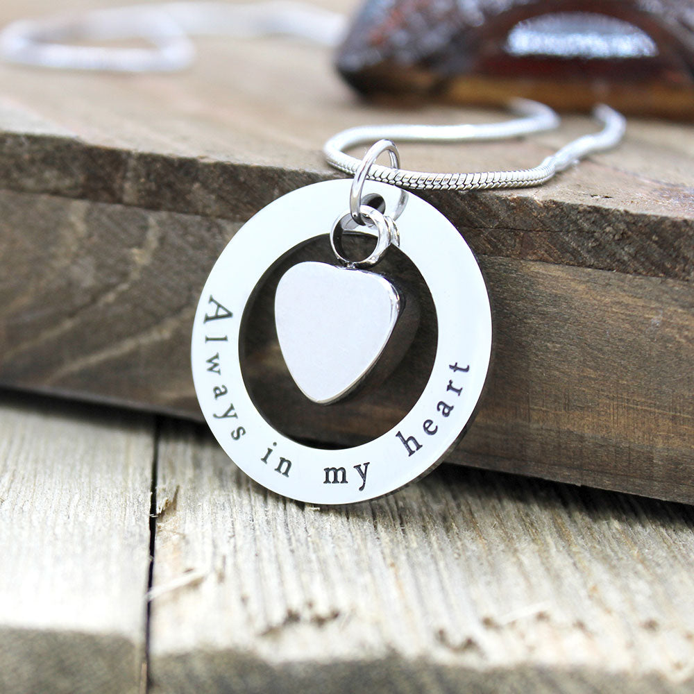 Always in my Heart Washer Memorial Necklace