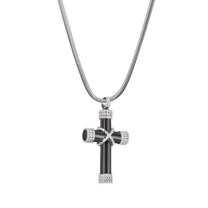 Steel Hawser Cross Memorial Necklace