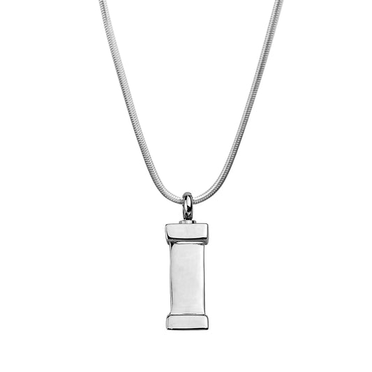 Silver Coffin Memorial Necklace