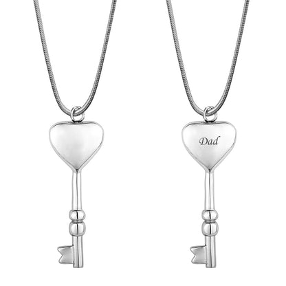 Heart Key Memorial Necklace