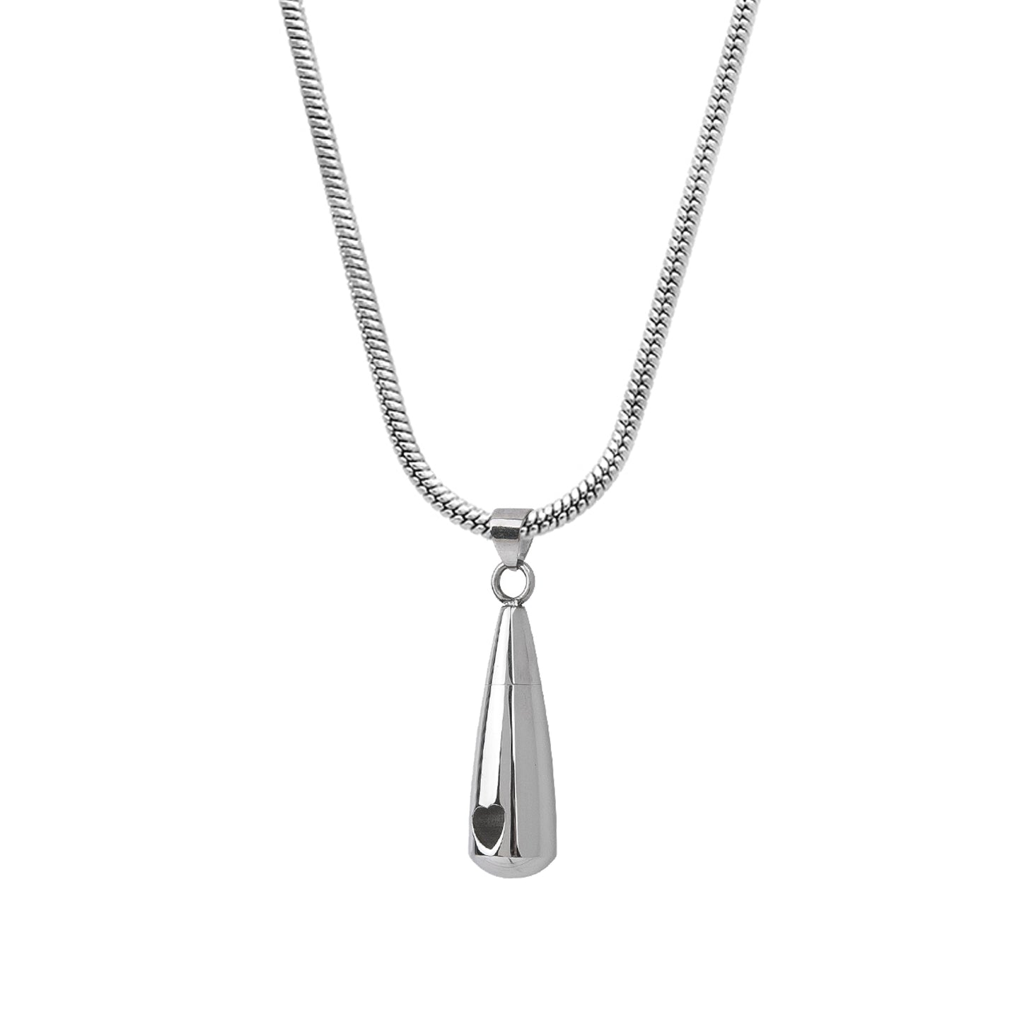 Heart Cut-Out Teardrop Memorial Necklace