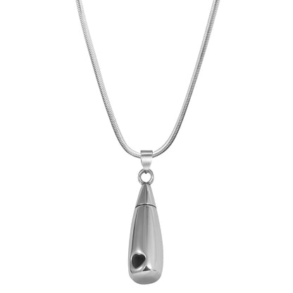 Heart Cut-Out Teardrop Memorial Necklace