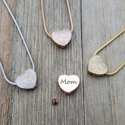 Mini Heart Fingerprint Memorial Necklace