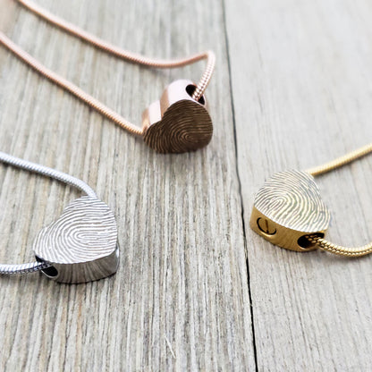 Mini Heart Fingerprint Memorial Necklace