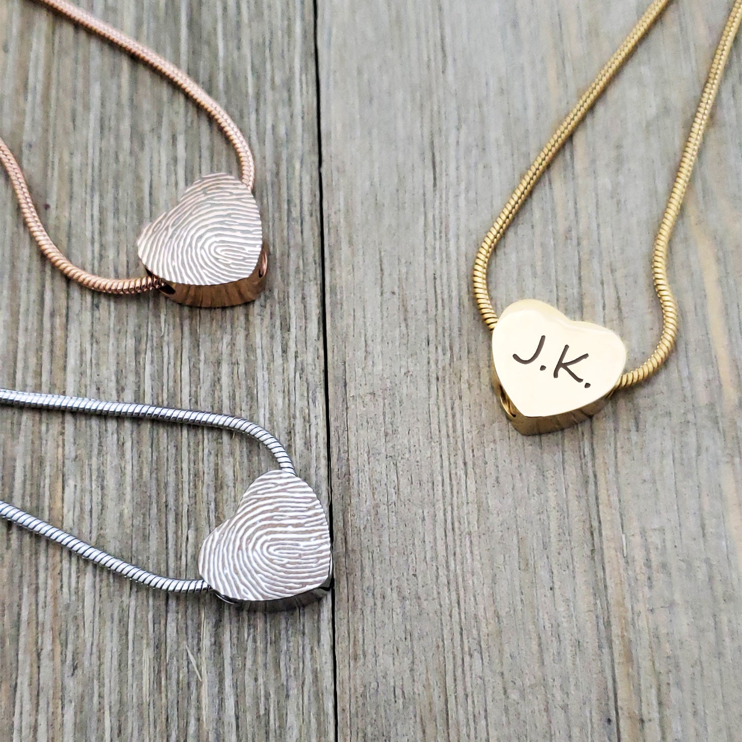 Mini Heart Fingerprint Memorial Necklace