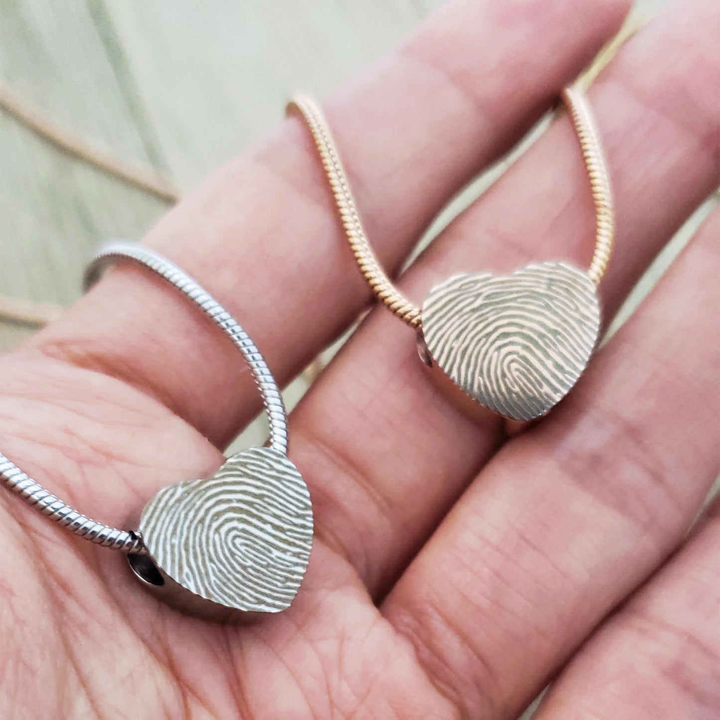 Mini Heart Fingerprint Memorial Necklace