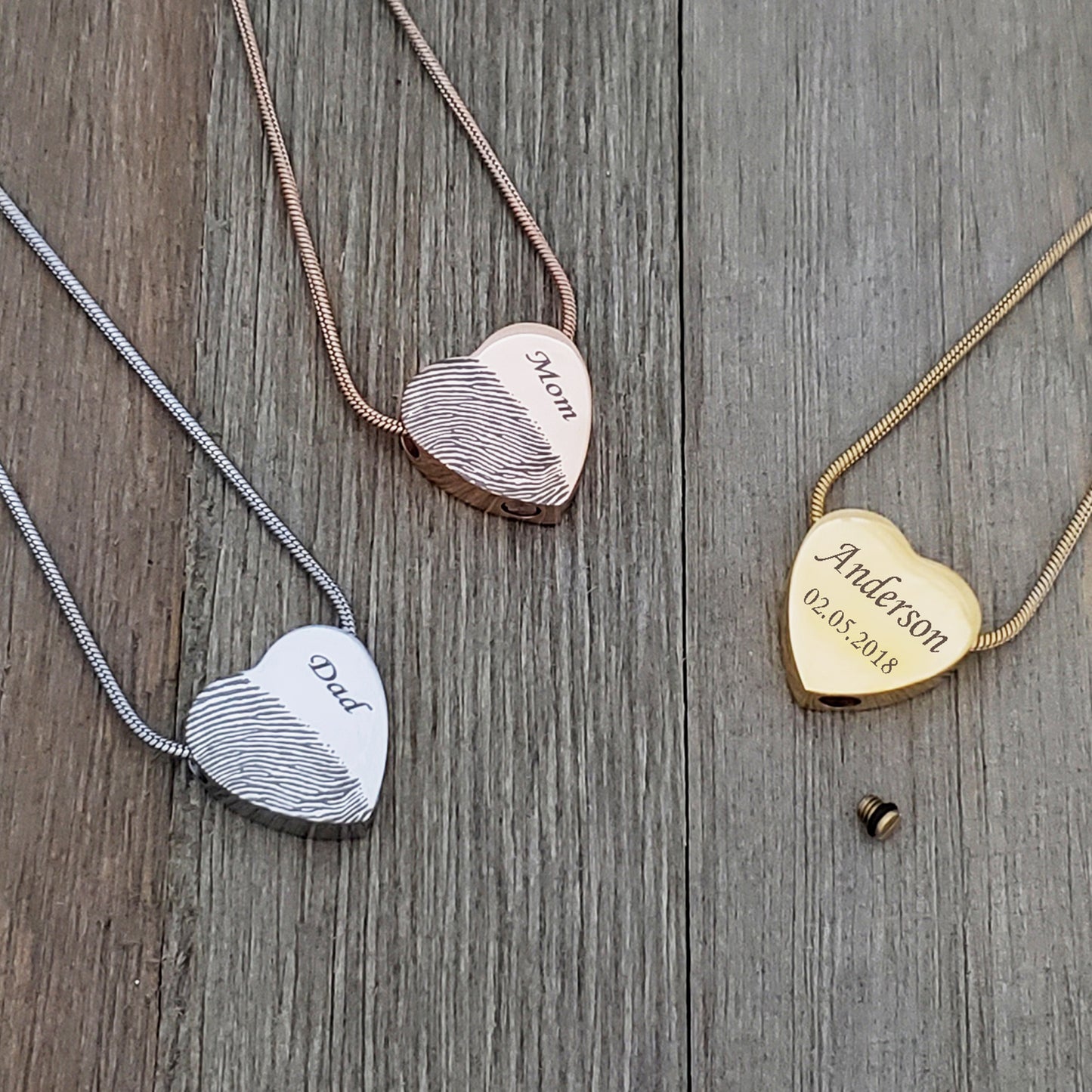 Half Heart Fingerprint Memorial Necklace