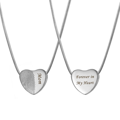 Half Heart Fingerprint Memorial Necklace