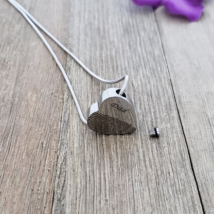 Half Heart Fingerprint Memorial Necklace