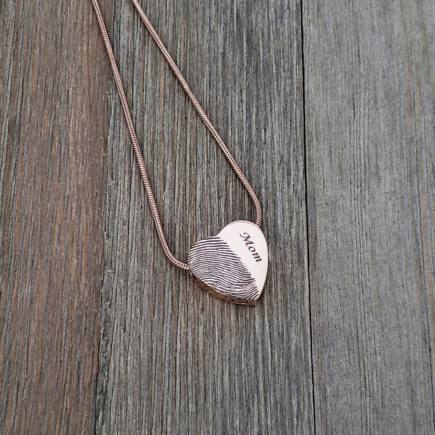 Half Heart Fingerprint Memorial Necklace