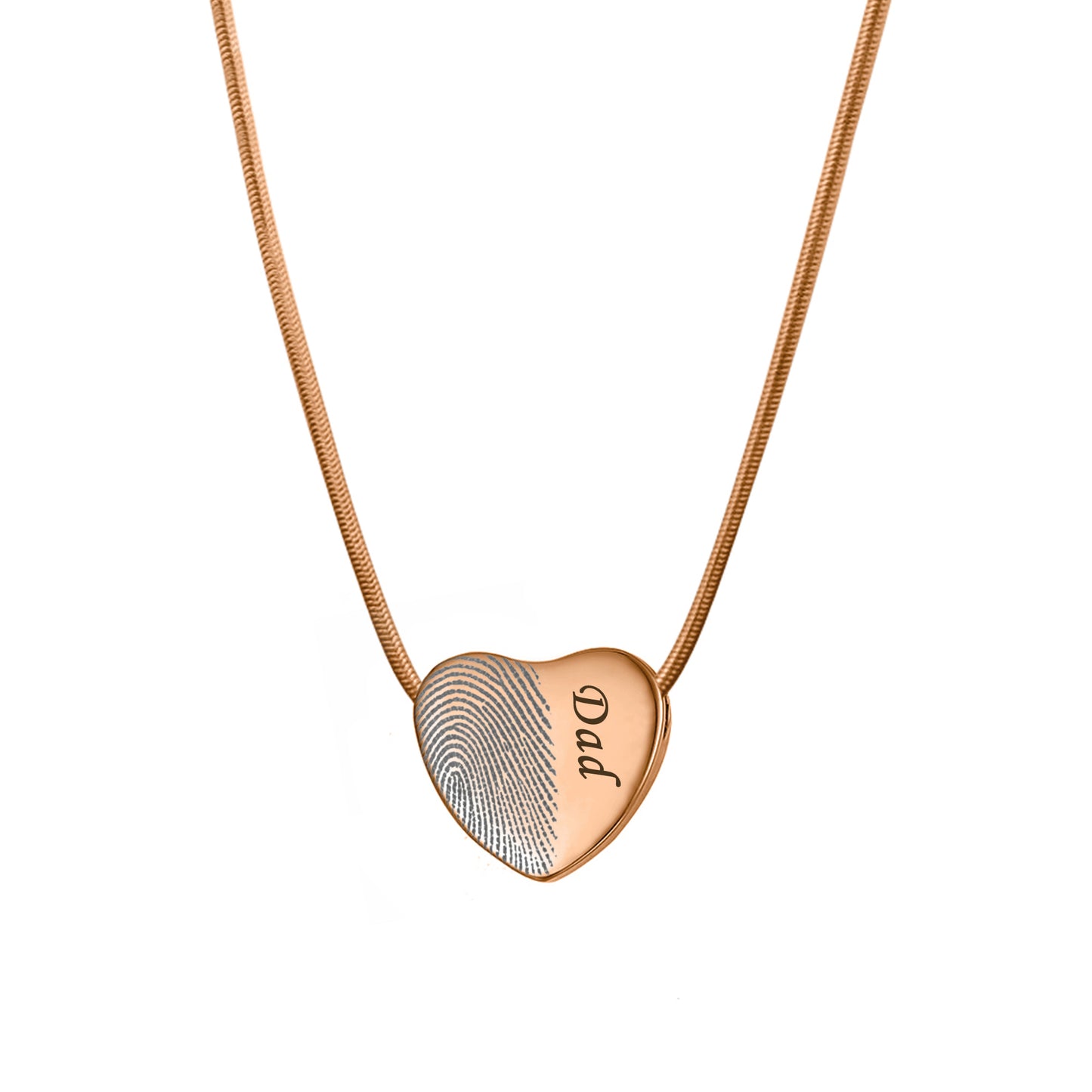 Half Heart Fingerprint Memorial Necklace