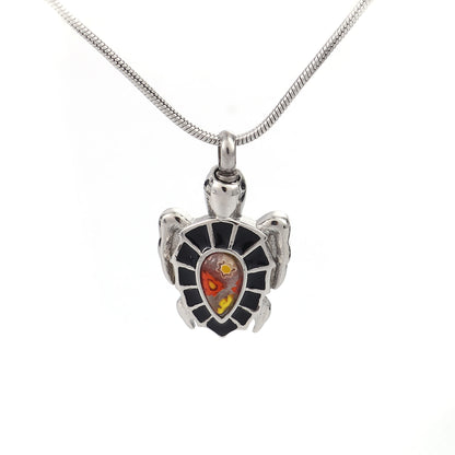 Flower Patch Turtle Memorial Necklace