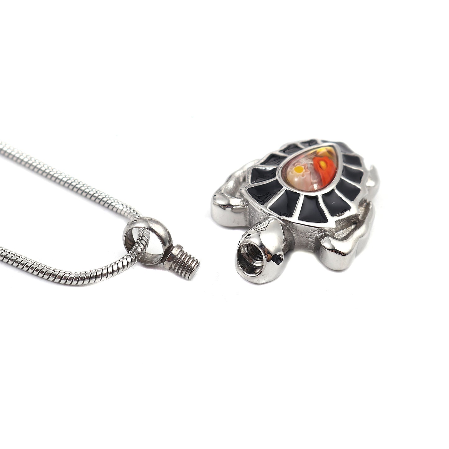 Flower Patch Turtle Memorial Necklace