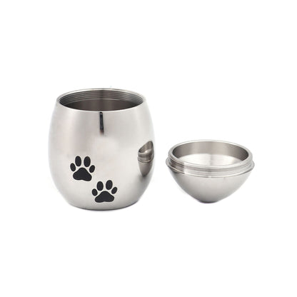 Paw Print Egg Shaped Memorial Mini Urn