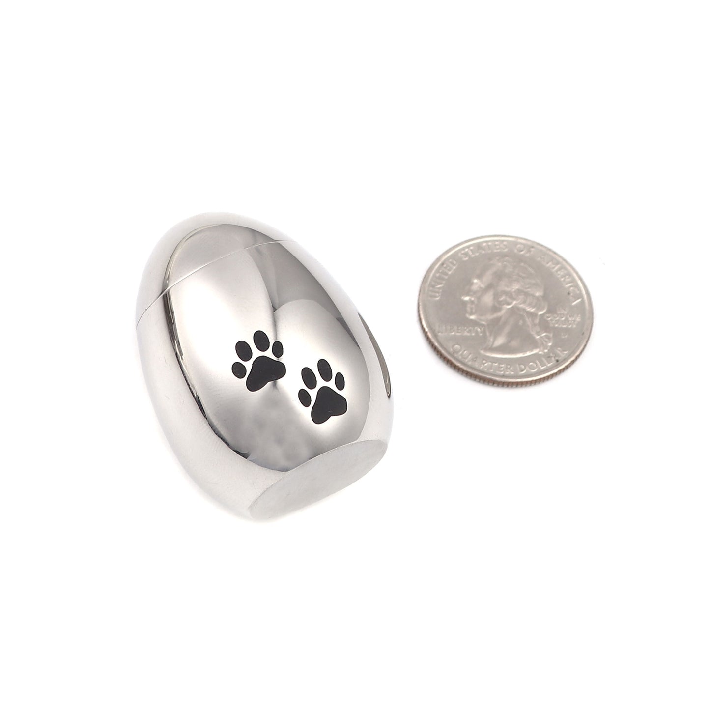 Paw Print Egg Shaped Memorial Mini Urn