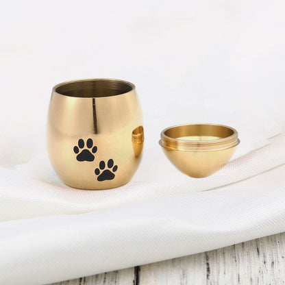 Paw Print Egg Shaped Memorial Mini Urn