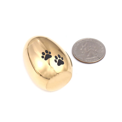 Paw Print Egg Shaped Memorial Mini Urn