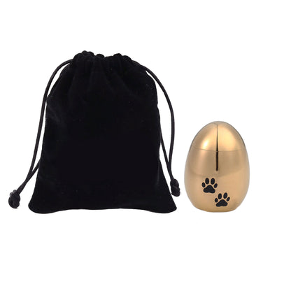 Paw Print Egg Shaped Memorial Mini Urn