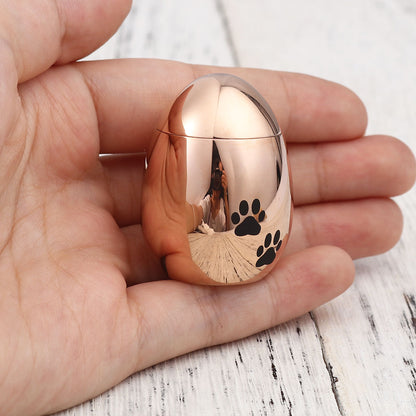 Paw Print Egg Shaped Memorial Mini Urn