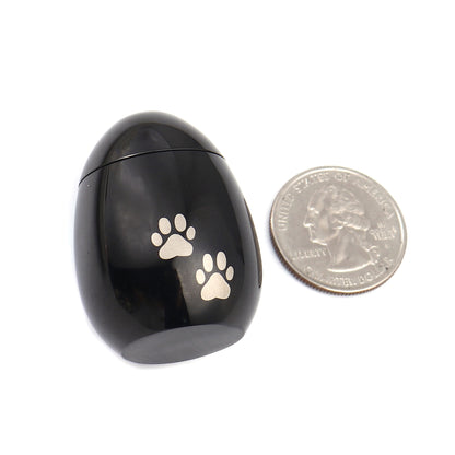 Paw Print Egg Shaped Memorial Mini Urn