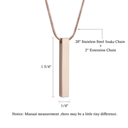 4-Sided Bar Memorial Necklace