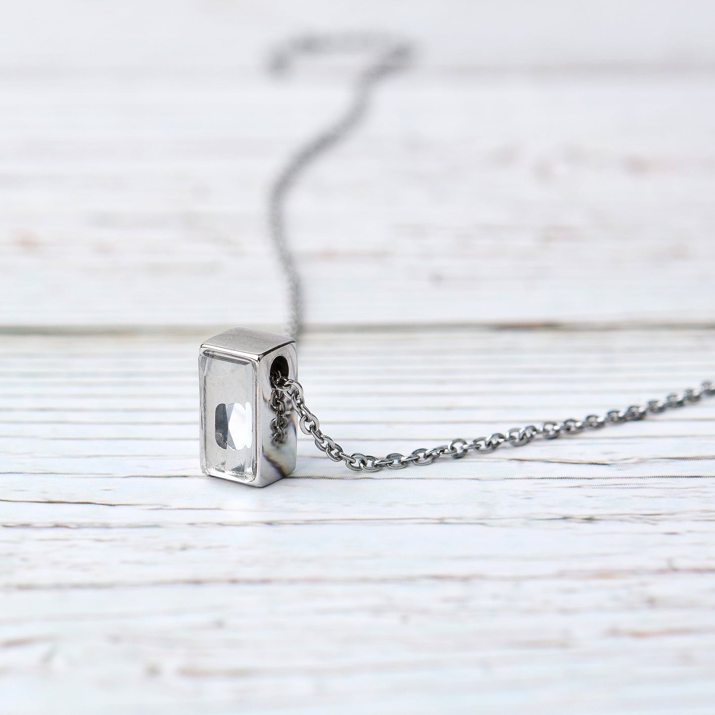 We Meet Again Crystal Cube Memorial Necklace