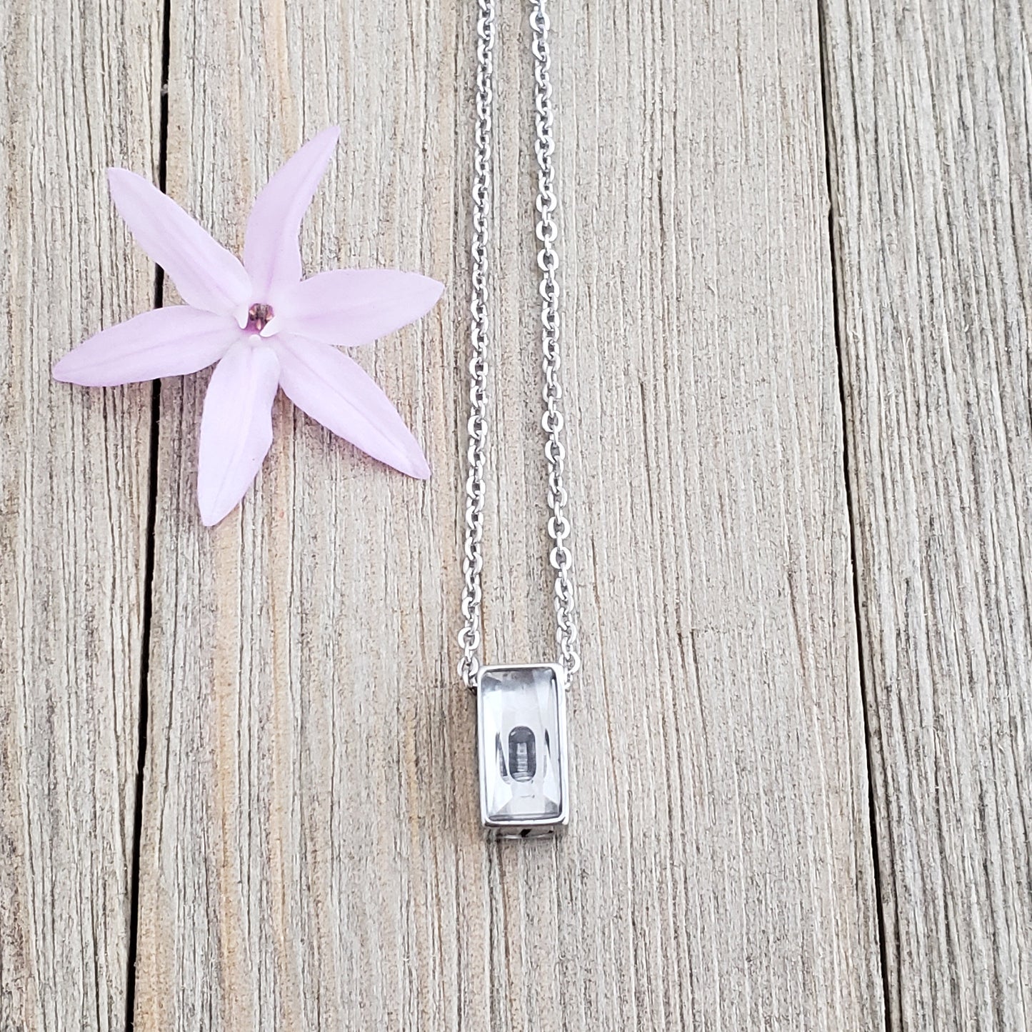 We Meet Again Crystal Cube Memorial Necklace