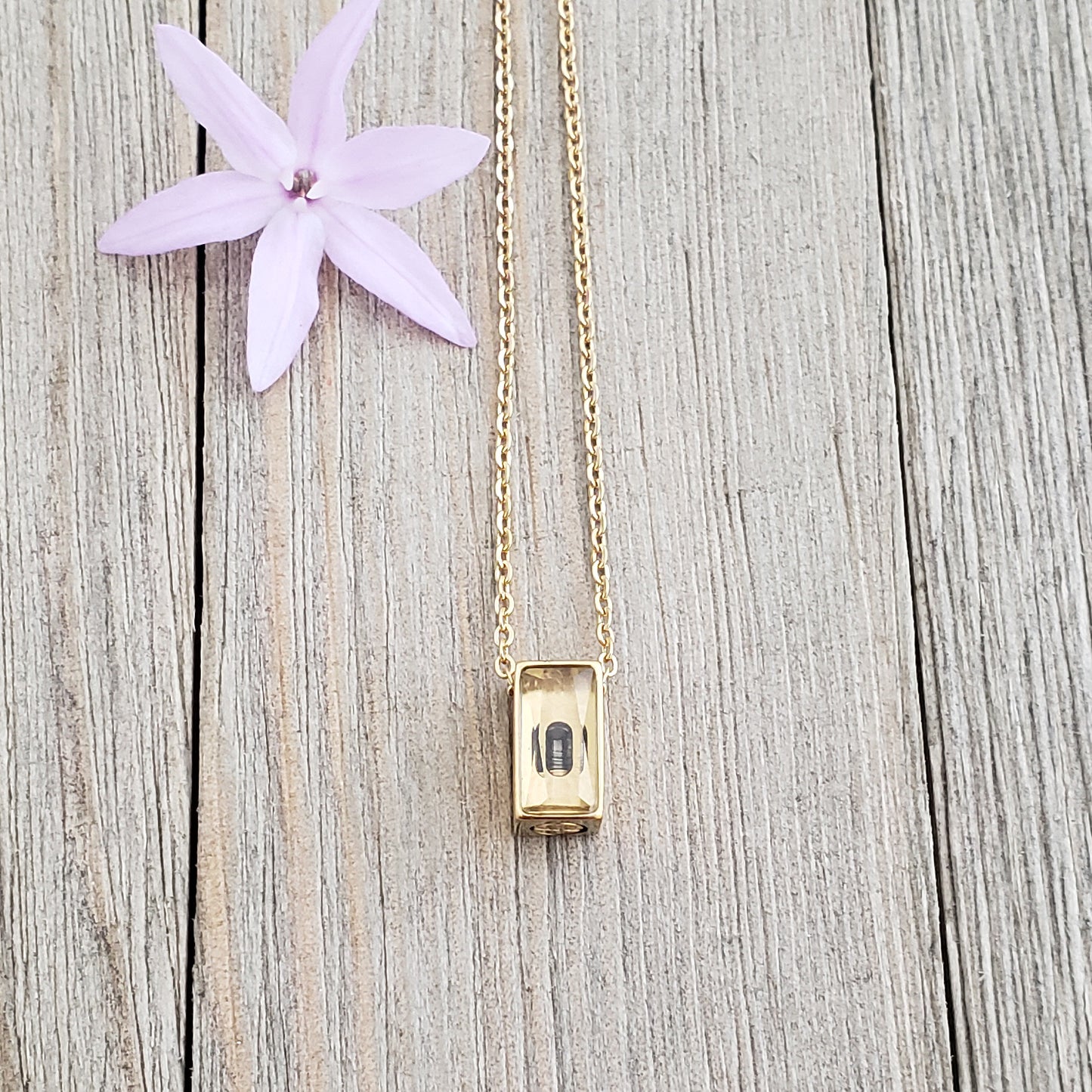 We Meet Again Crystal Cube Memorial Necklace