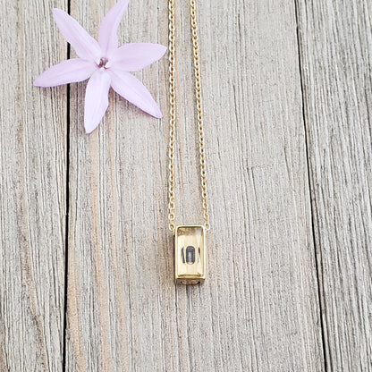 We Meet Again Crystal Cube Memorial Necklace