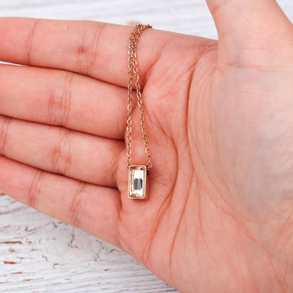 Gone, Yet Not Forgotten Crystal Cube Memorial Necklace