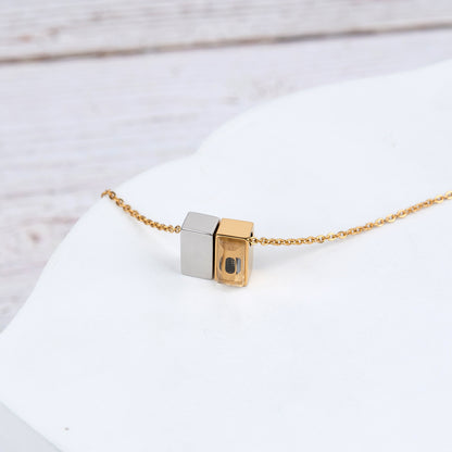 Gold 2pc See You Cubes Memorial Necklace