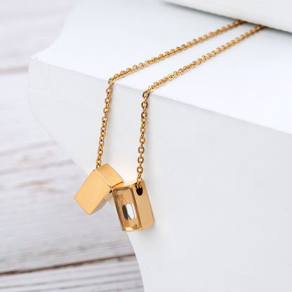 Gold 2pc See You Cubes Memorial Necklace