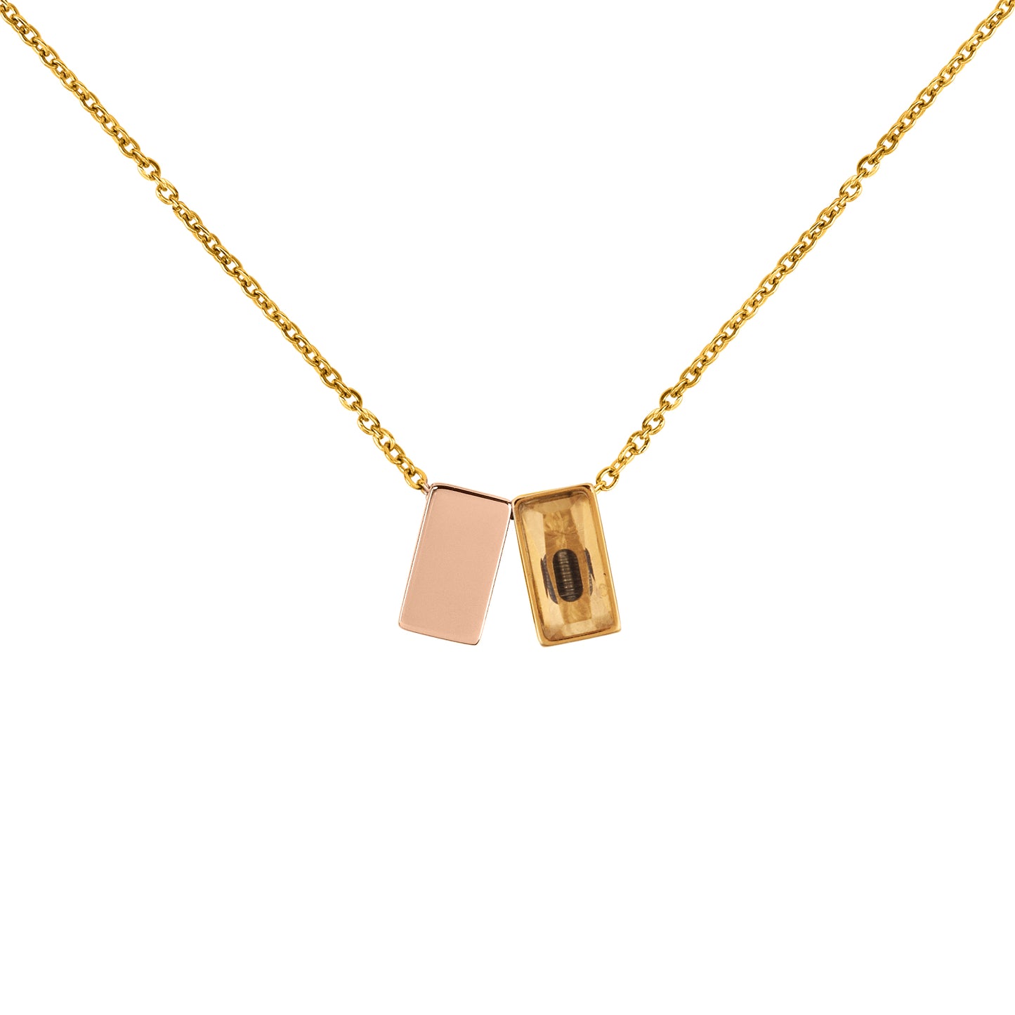 Gold 2pc See You Cubes Memorial Necklace