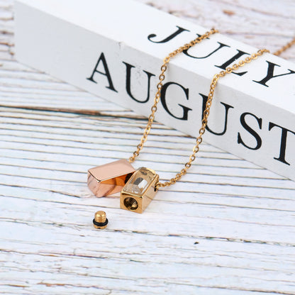 Gold 2pc See You Cubes Memorial Necklace