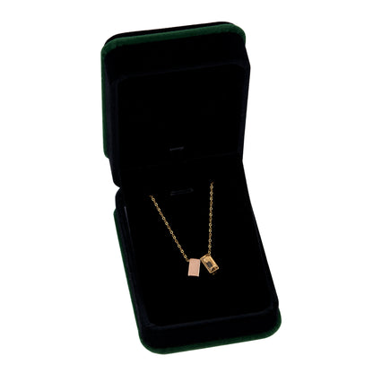 Gold 2pc See You Cubes Memorial Necklace