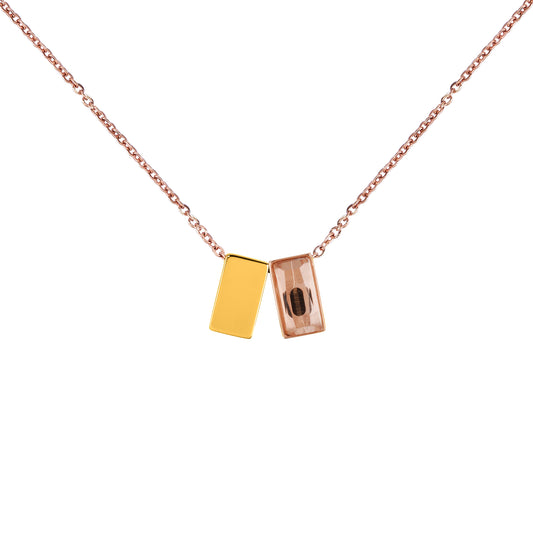 Rose Gold 2pc See You Cubes Memorial Necklace