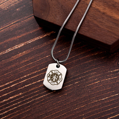 Service Memorial Ashes Holder Dog Tag Necklace