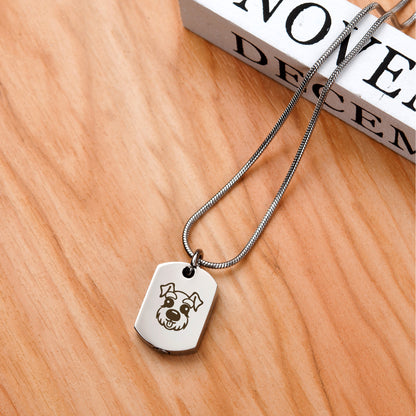 Dog Icon Dog Tag Pet Memorial Necklace